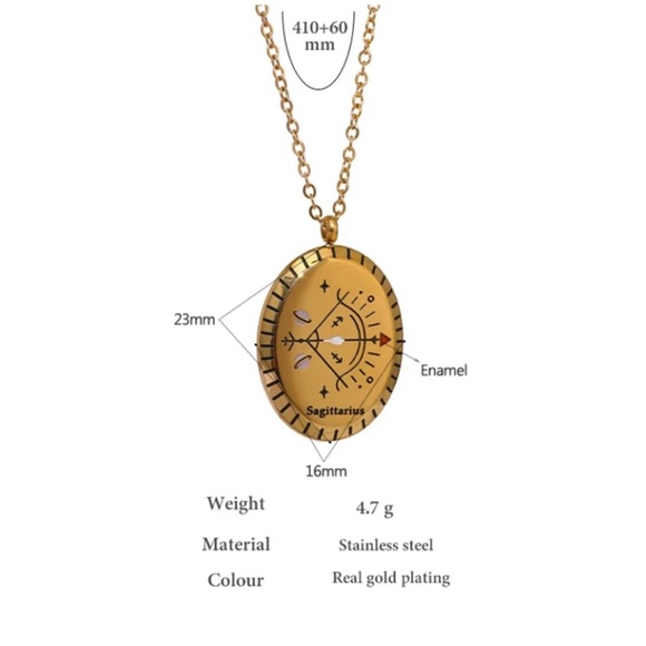 ♓️ 💛18K Gold plated zodiac sign Pisces necklace - Picture 3 of 5